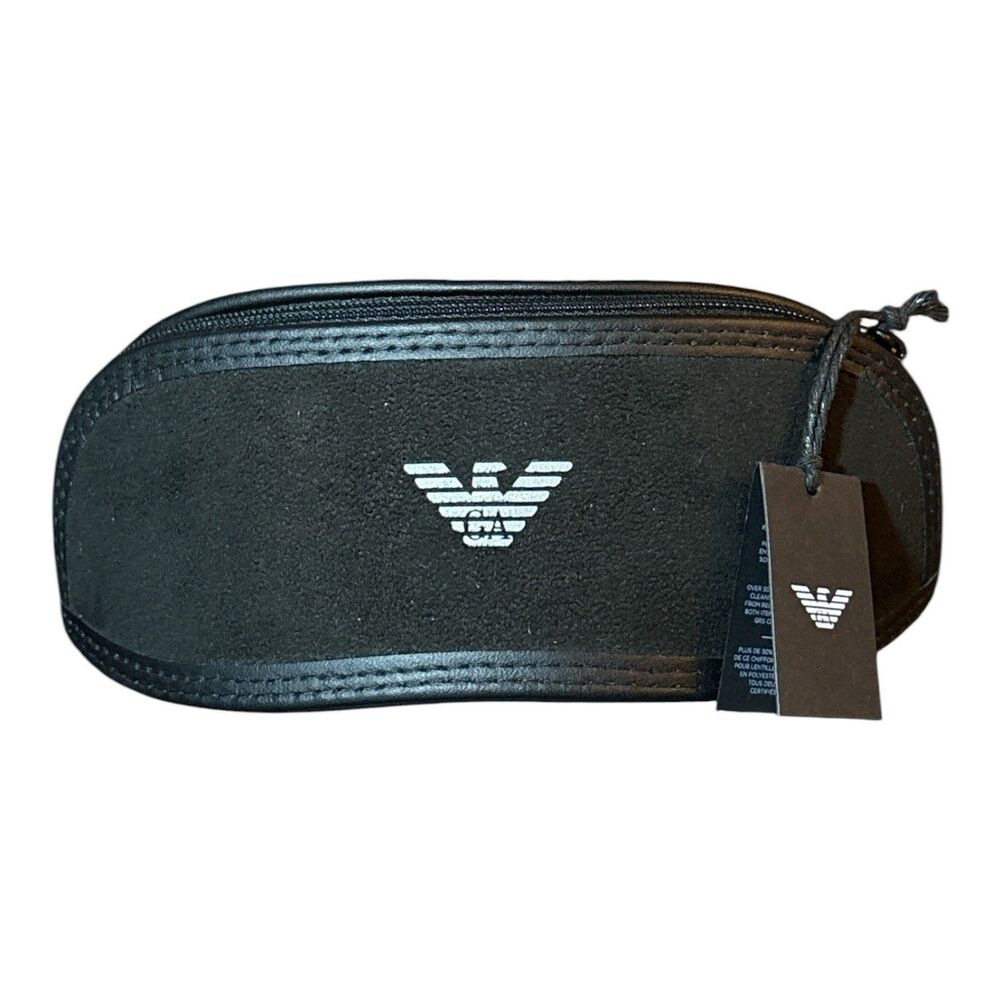 NWT Emporio Armani Glasses Sunglasses Case Holder Black Soft Case